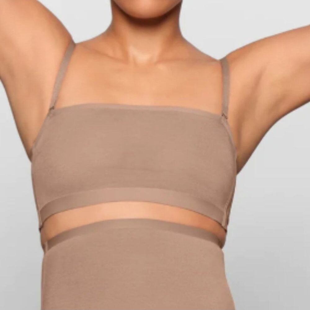 SKIMS Sheer Sculpt Bandeau in Clay